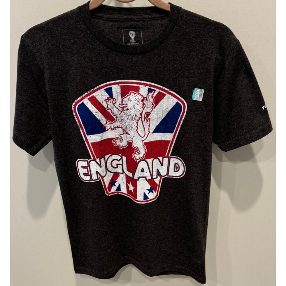 NEW 2014 FIFA World Cup Brasil - England Football T-Shirt - Men's Small - Gray